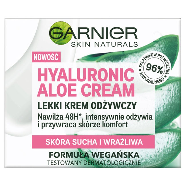 Garnier Hyaluronic Aloe Cream lekki krem odżywczy do skóry suchej i wrażliwej 50ml