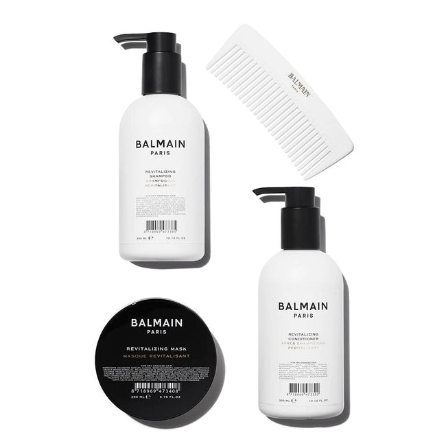 Balmain Revitalizing Care zestaw do regeneracji włosów Shampoo 300ml + Conditioner 300ml + Mask 200ml + grzebień