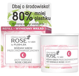 Floslek Rose For Skin różany krem przeciwzmarszczkowy na noc Refill 50ml