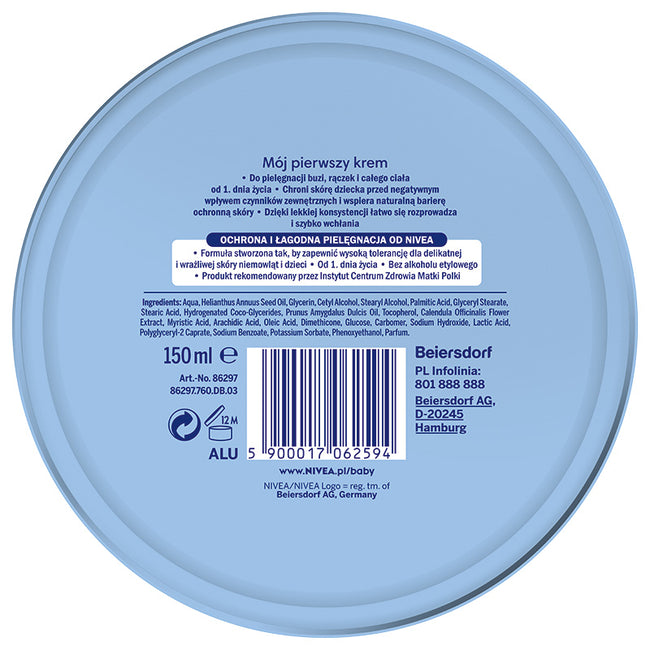 Nivea Baby Mój Pierwszy Krem do buzi rączek i całego ciała od 1. dnia życia 150ml