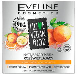 Eveline Cosmetics I Love Vegan Food naturalny krem rozświetlający Camu Camu + Pomarańcza 50ml