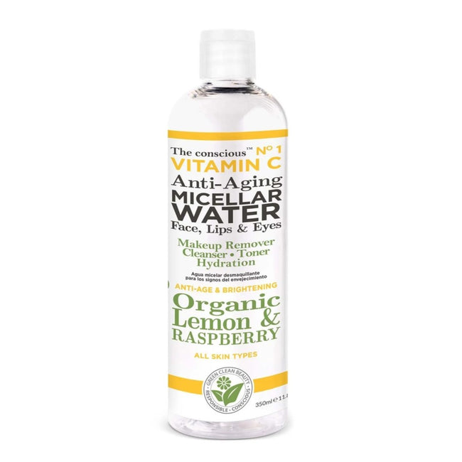 The Conscious Vitamin C przeciwstarzeniowy płyn micelarny z organiczną cytryną i maliną 350ml