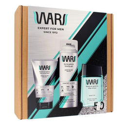WARS Expert For Men Sensitive zestaw woda po goleniu 90ml + pianka do golenia 200ml + balsam po goleniu 125ml