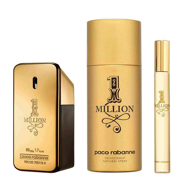 Paco Rabanne 1 Million Men zestaw woda toaletowa spray 50ml + dezodorant spray 150ml + woda toaletowa 10ml