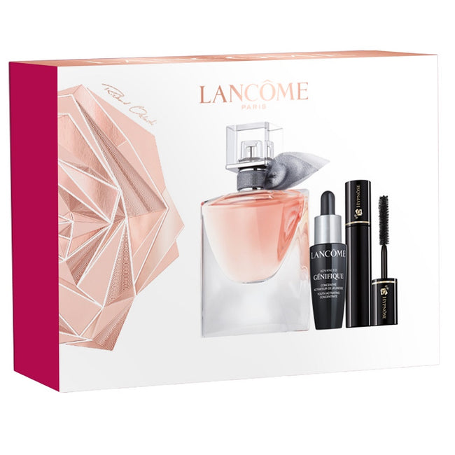 Lancome La Vie Est Belle zestaw woda perfumowana spray 30ml + Advanced Genifique Youth Activating Concentrate serum do twarzy 10ml + Mascara Volume Hypnose tusz do rzęs 01 Noir 2ml