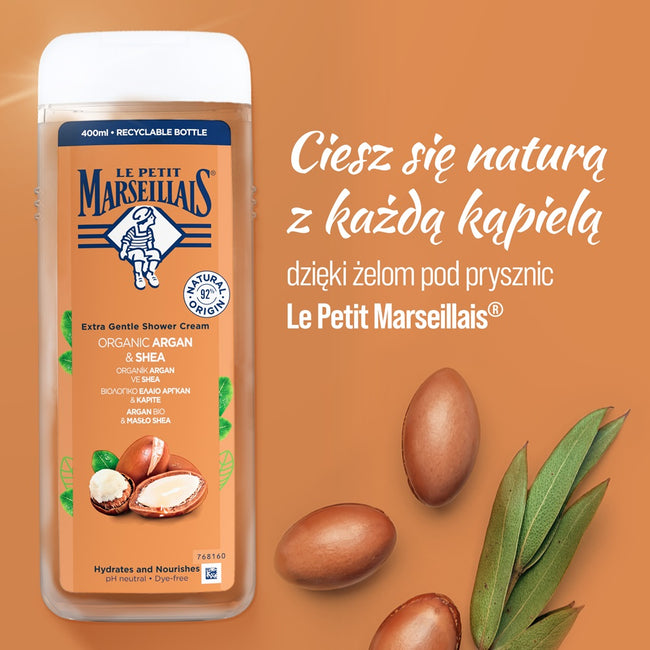 Le Petit Marseillais Kremowy żel pod prysznic Argan Bio & Masło Shea 400ml