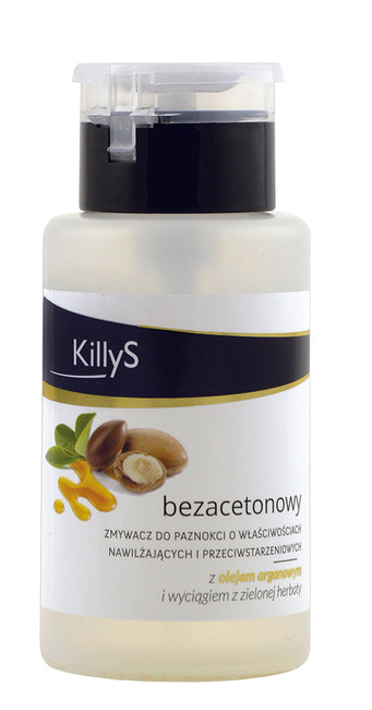 KillyS Acetone-Free Nail Polish Remover bezacetonowy zmywacz do paznokci pompka Olejek Arganowy 50ml