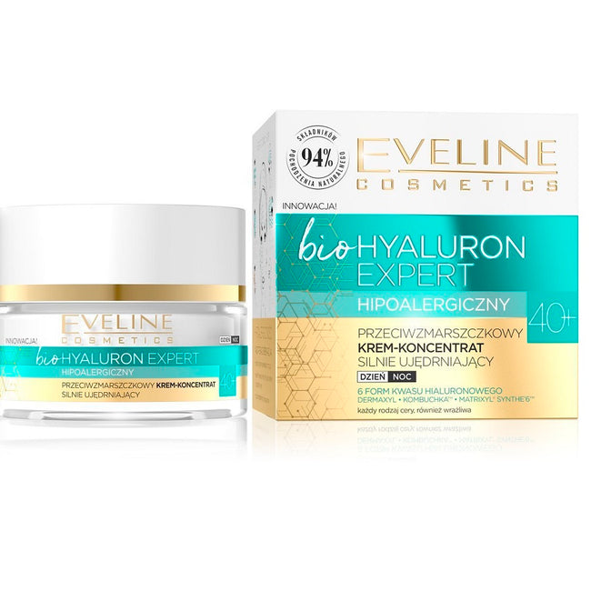 Eveline Cosmetics Bio Hyaluron Expert 40+ przeciwzmarszczkowy krem-koncentrat silnie ujędrniający na dzień i noc 50ml