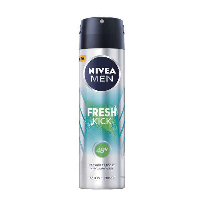 Nivea Men Fresh Kick zestaw pianka do golenia 200ml + antyperspirant w sprayu 150ml + odświeżająca woda po goleniu 100ml