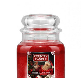 Country Candle Średnia świeca zapachowa z dwoma knotami Jingle All The Way 453g