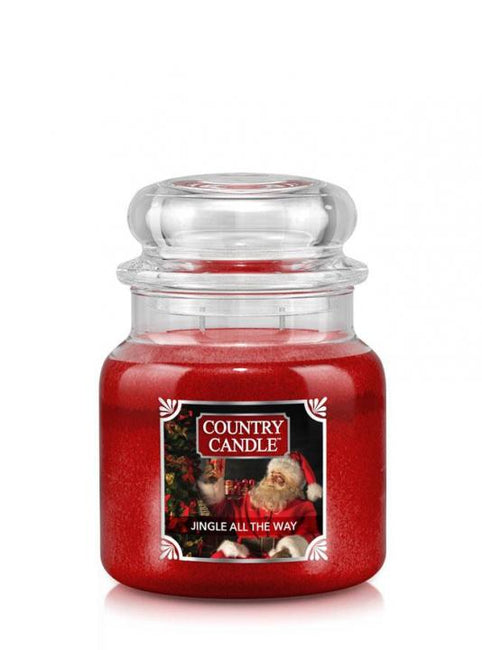 Country Candle Średnia świeca zapachowa z dwoma knotami Jingle All The Way 453g