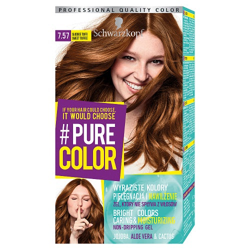 Schwarzkopf #Pure Color farba do włosów w żelu trwale koloryzująca 7.57 Słodkie Toffee