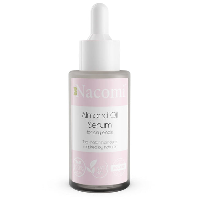 Nacomi Almond Oil Serum serum na końcówki włosów z olejem ze słodkich migdałów z pipetą 50ml