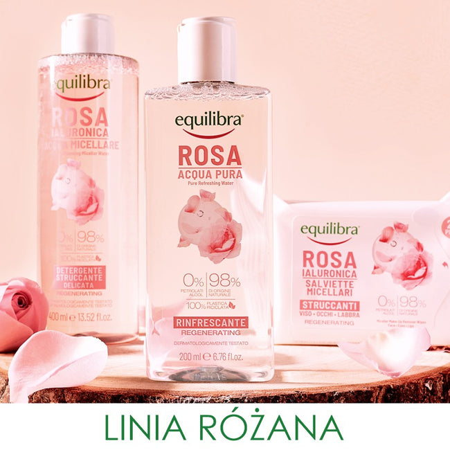 Equilibra Rosa Gentle Cleansing Micellar Water delikatnie oczyszczająca różana woda micelarna z kwasem hialuronowym 400ml