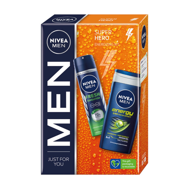 Nivea Men Super Hero zestaw antyperspirant spray 150ml + żel pod prysznic 250ml