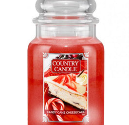 Country Candle Duża świeca zapachowa z dwoma knotami Candy Cane Cheesecake 680g