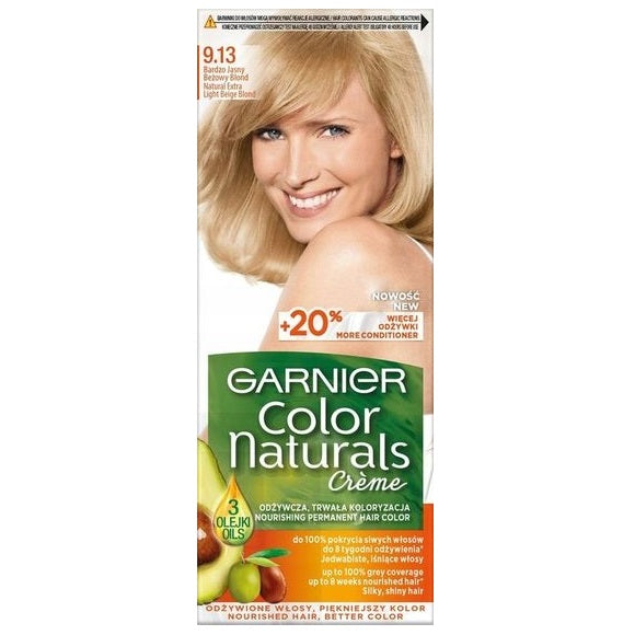 Garnier Color Naturals Creme krem koloryzujący do włosów 9.13 Bardzo Jasny Beżowy Blond