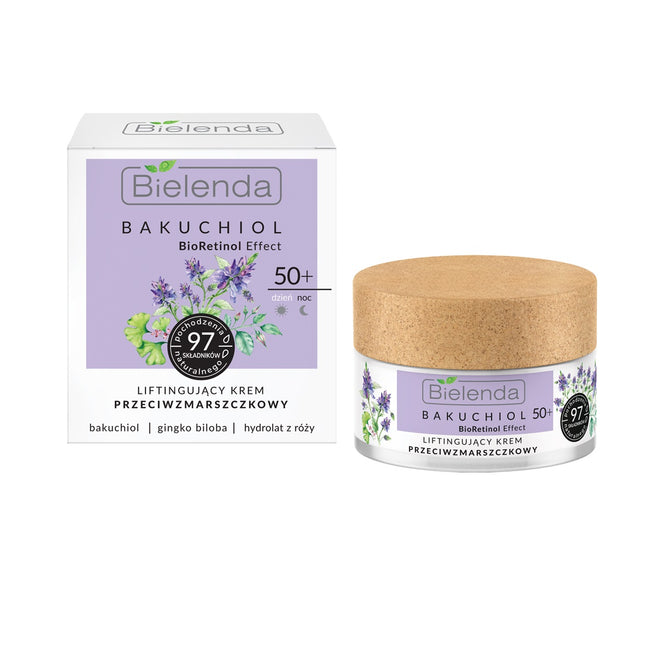 Bielenda Bakuchiol BioRetinol Effect 50+ liftingujący krem przeciwzmarszczkowy na dzień i noc 50ml
