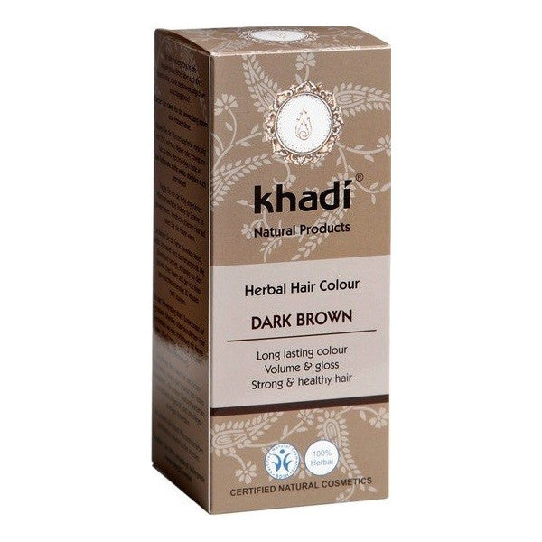Khadi Herbal Hair Colour henna do włosów Ciemny Brąz 100g