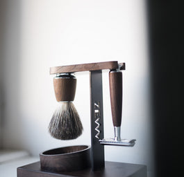 Zew For Men Wet Shaving zestaw maszynka do golenia + pędzel do golenia + miseczka + stojak na pędzel i maszynkę + mydło do golenia 85ml