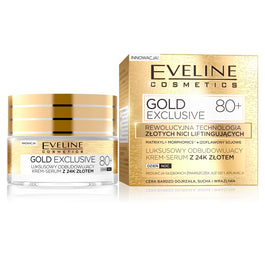 Eveline Cosmetics Gold Exclusive 80+ luksusowy odbudowujący krem-serum z 24k złotem 50ml