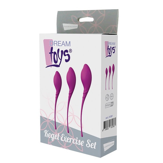 Dream Toys Pleasure Balls & Eggs Kegel Exercise Set zestaw 3-fazowy treningowy do mięśni kegla