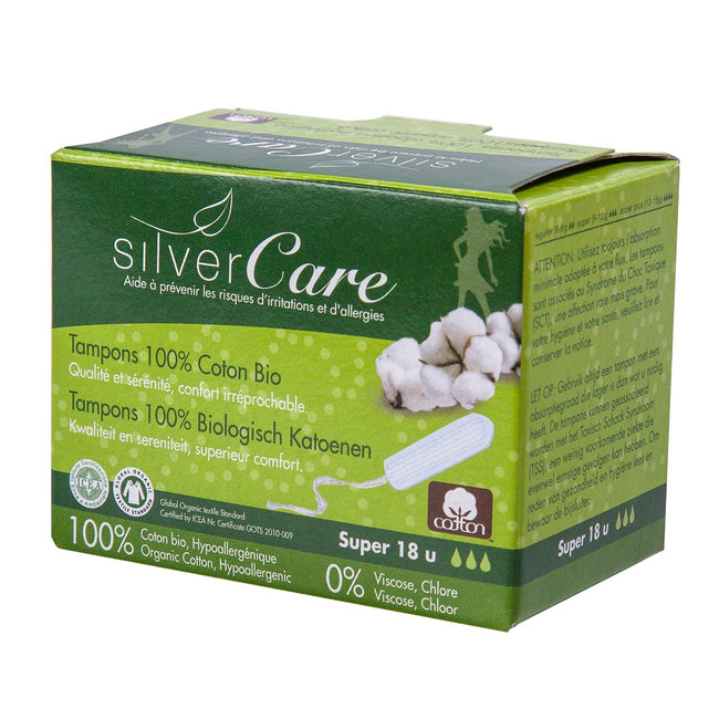 Masmi Silver Care tampony bez aplikatora z bawełny organicznej Super 18szt