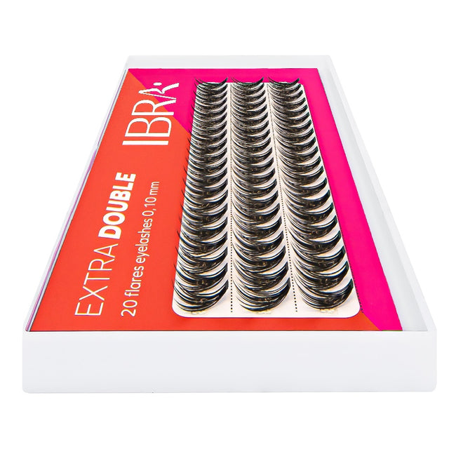 Ibra Kępki sztucznych rzęs Extra Double Knot-Free C 0.10-mix