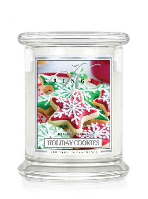 Kringle Candle Średnia świeca zapachowa z dwoma knotami Holiday Cookies 411g