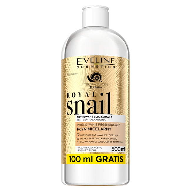 Eveline Cosmetics Royal Snail intensywnie regenerujący płyn micelarny 3w1 500ml