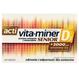 Acti vita-miner Senior D3 zestaw witamin i minerałów suplement diety 60 tabletek