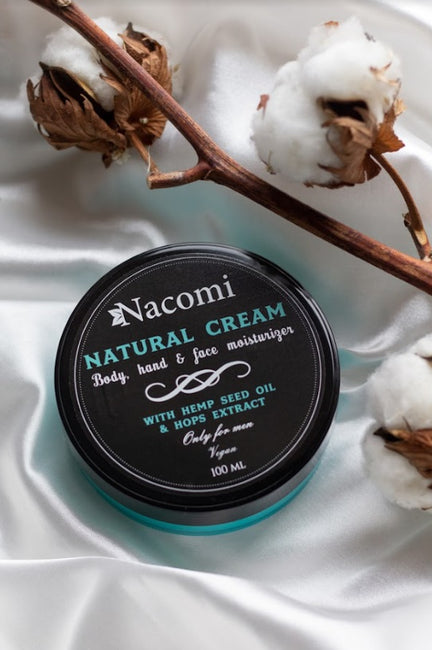 Nacomi Natural Cream naturalny krem z olejem konopnym i ekstraktem z chmielu dla mężczyzn 100ml