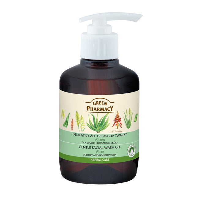 Green Pharmacy Gentle Facial Wash Gel żel do mycia twarzy dla suchej i wrażliwej skóry Aloes 270ml