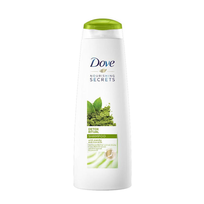 Dove Nourishing Secrets Detox Ritual Shampoo oczyszczający szampon do włosów Matcha & Rice Milk 400ml