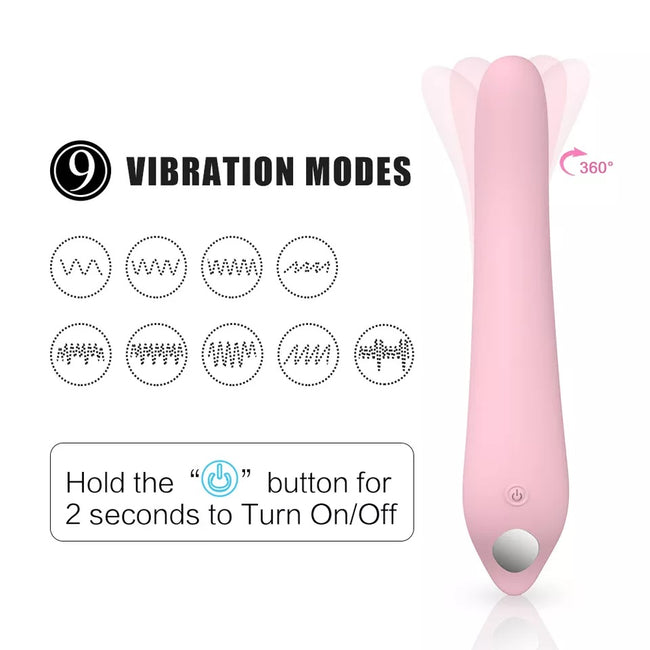S-HANDE Kiss wibrator z 9 trybami wibracji Light Pink