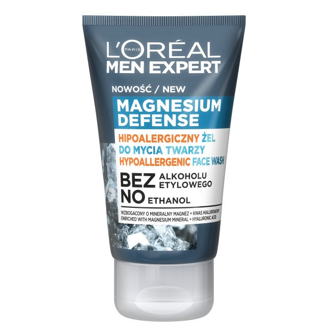 L'Oreal Paris Men Expert Magnesium Defense hipoalergiczny żel do mycia twarzy 100ml