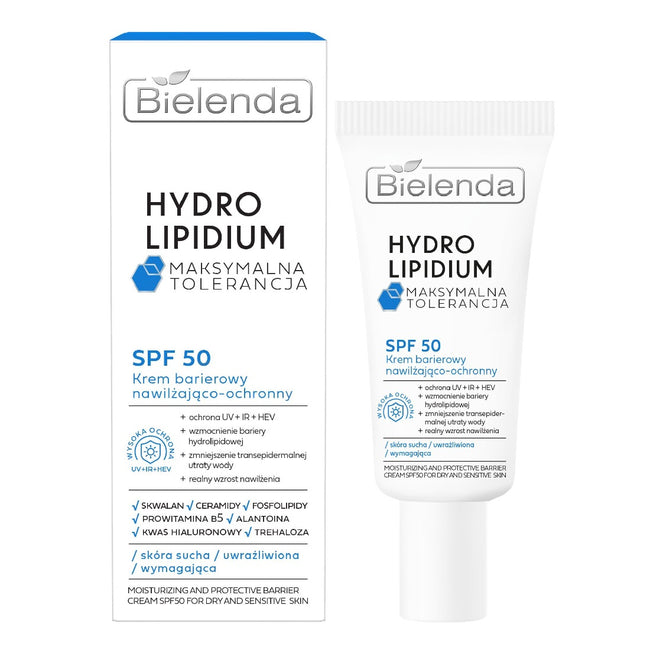 Bielenda Hydro Lipidium krem barierowy SPF50 nawilżająco-ochronny 30ml