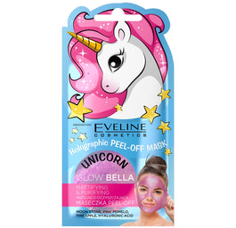 Eveline Cosmetics Unicorn Holographic Peel Off Mask matująco-oczyszczająca maseczka peel-off Glow Bella 7ml