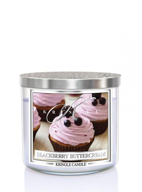 Kringle Candle Tumbler świeca zapachowa z trzema knotami Blackberry Buttercream 411g