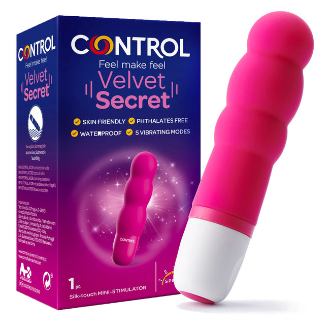 Control Velvet Secret ministymulator do stref intymnych o ergonomicznym kształcie