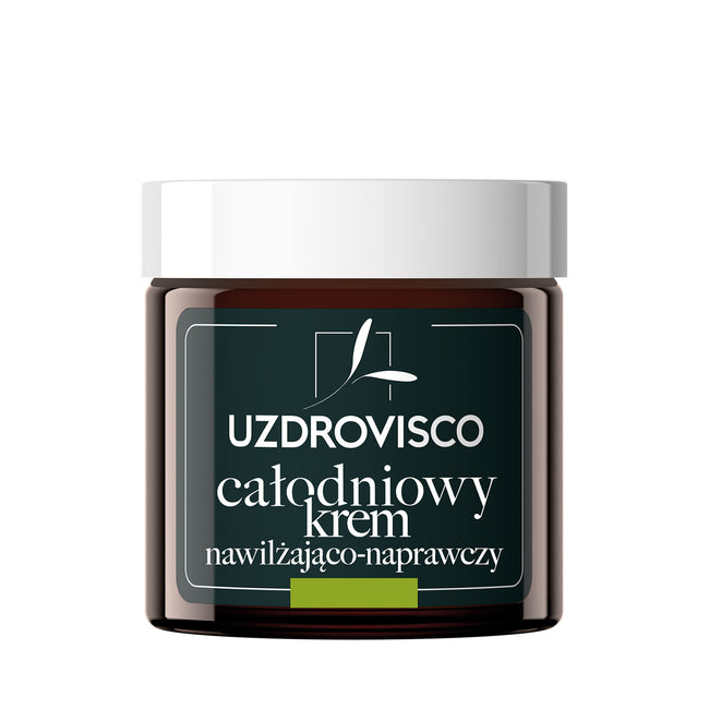 UZDROVISCO CBD zestaw całodniowy krem nawilżająco-naprawczy 50ml + roślinnie aktywne serum nawilżająco-naprawcze 30ml