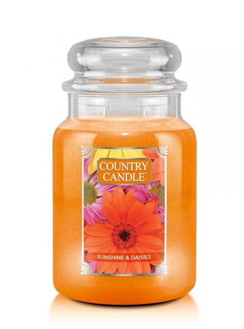 Country Candle Duża świeca zapachowa z dwoma knotami Sunshine & Daisies 652g