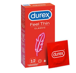 Durex Feel Thin Classic cienkie prezerwatywy lateksowe 12 szt