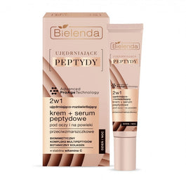 Bielenda Ujędrniające Peptydy ujędrniająco-rozświetlający krem + serum peptydowe 2w1 pod oczy i na powieki 15ml