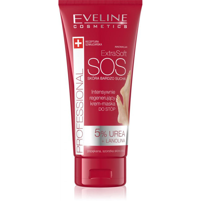 Eveline Cosmetics Extra Soft SOS intensywnie regenerujący krem-maska do stóp 5% urea + lanolina 100ml