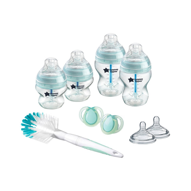 Tommee Tippee Closer To Nature Advanced Anti-Colic antykolkowy zestaw startowy dla noworodka butelka 150ml x2 + butelka 260ml x2 + szczotka do butelek + smoczek 0-6m