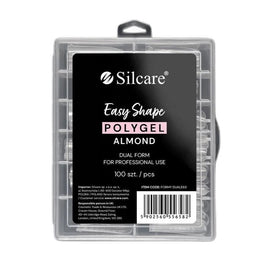 Silcare Easy Shape Polygel formy do akrylożelu Clear Dual Almond 100szt.