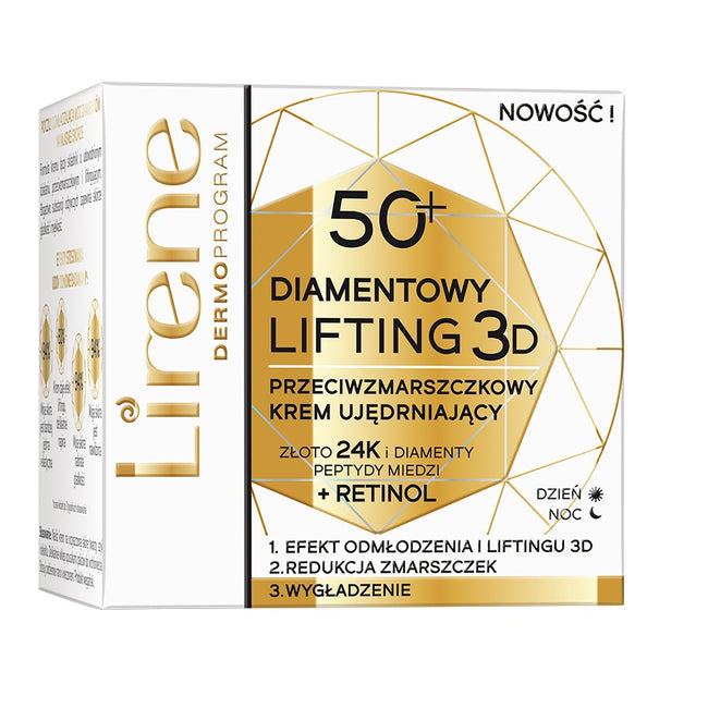 Lirene Diamentowy Lifting 3D przeciwzmarszczkowy krem ujędrniający 50+ 50ml