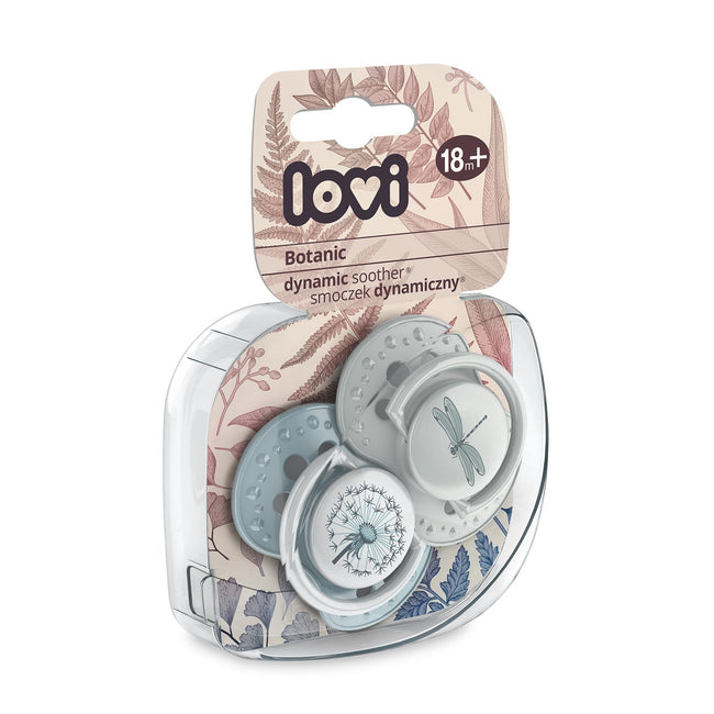 LOVI Smoczek silikonowy dynamiczny 18m+ Botanic Boy 2szt