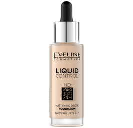 Eveline Cosmetics Liquid Control HD Long Lasting Formula 24H podkład do twarzy z dropperem 001 Porcelain 32ml